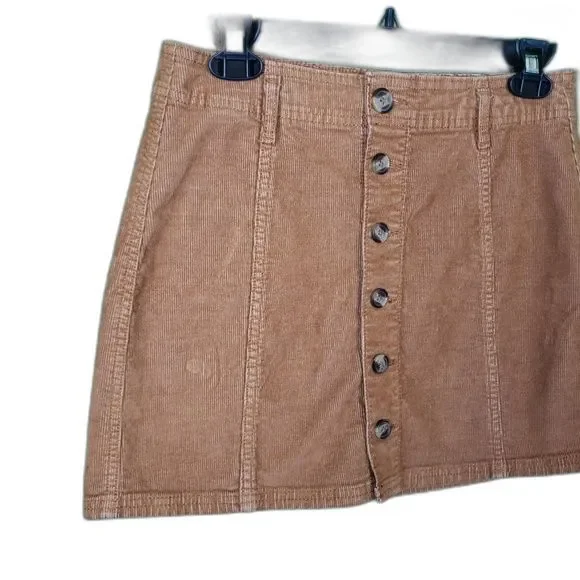 American Eagle Outfitters Brown Corduroy Super Stretch A-line Mini Skirt Size 02 - Picture 5 of 8